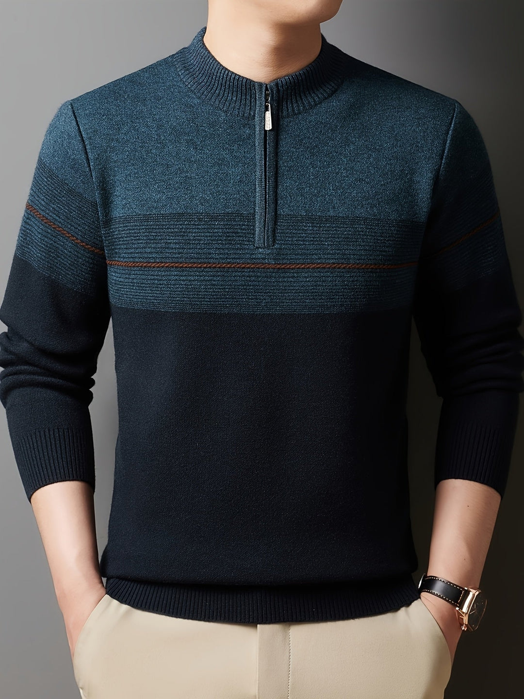 Men's Classic Zip-Neck Sweater