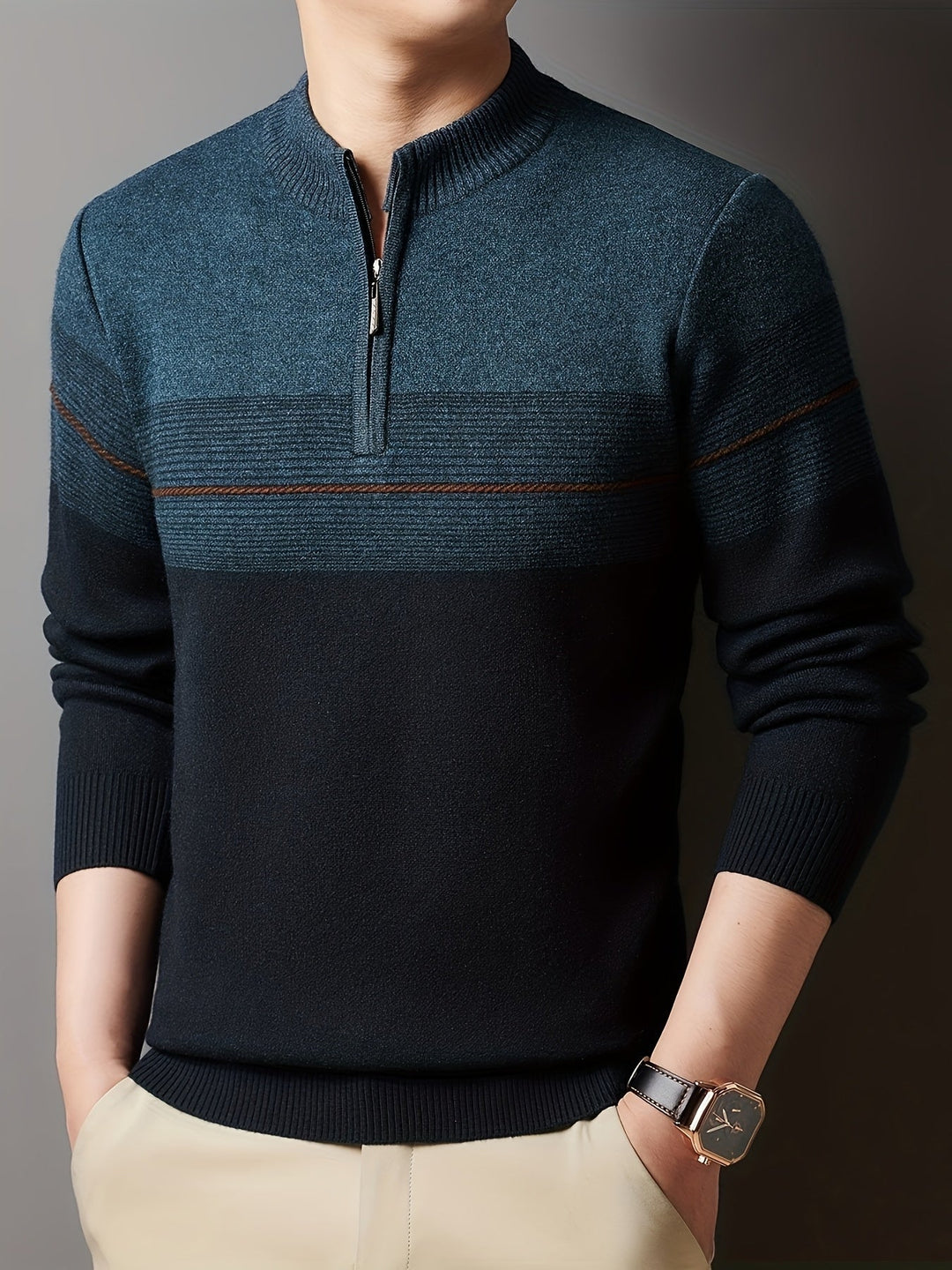 Men's Classic Zip-Neck Sweater