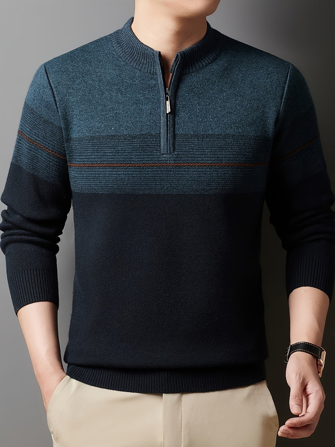 Men's Classic Zip-Neck Sweater