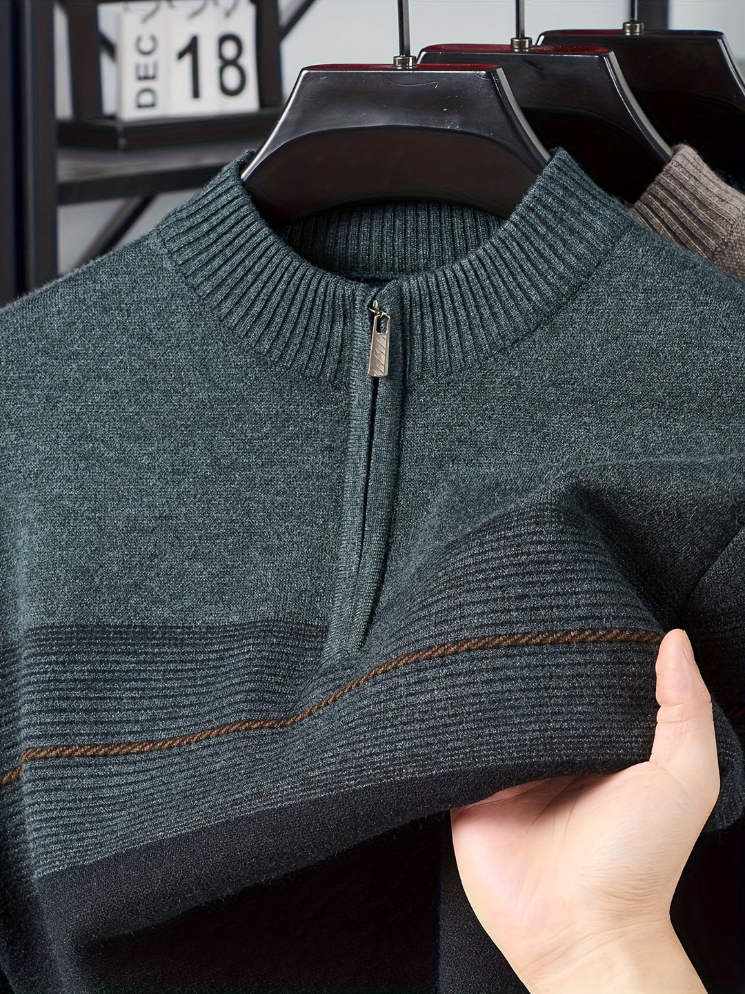 Men's Classic Zip-Neck Sweater