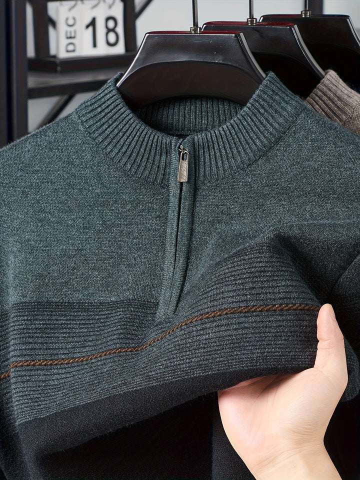 Men's Classic Zip-Neck Sweater