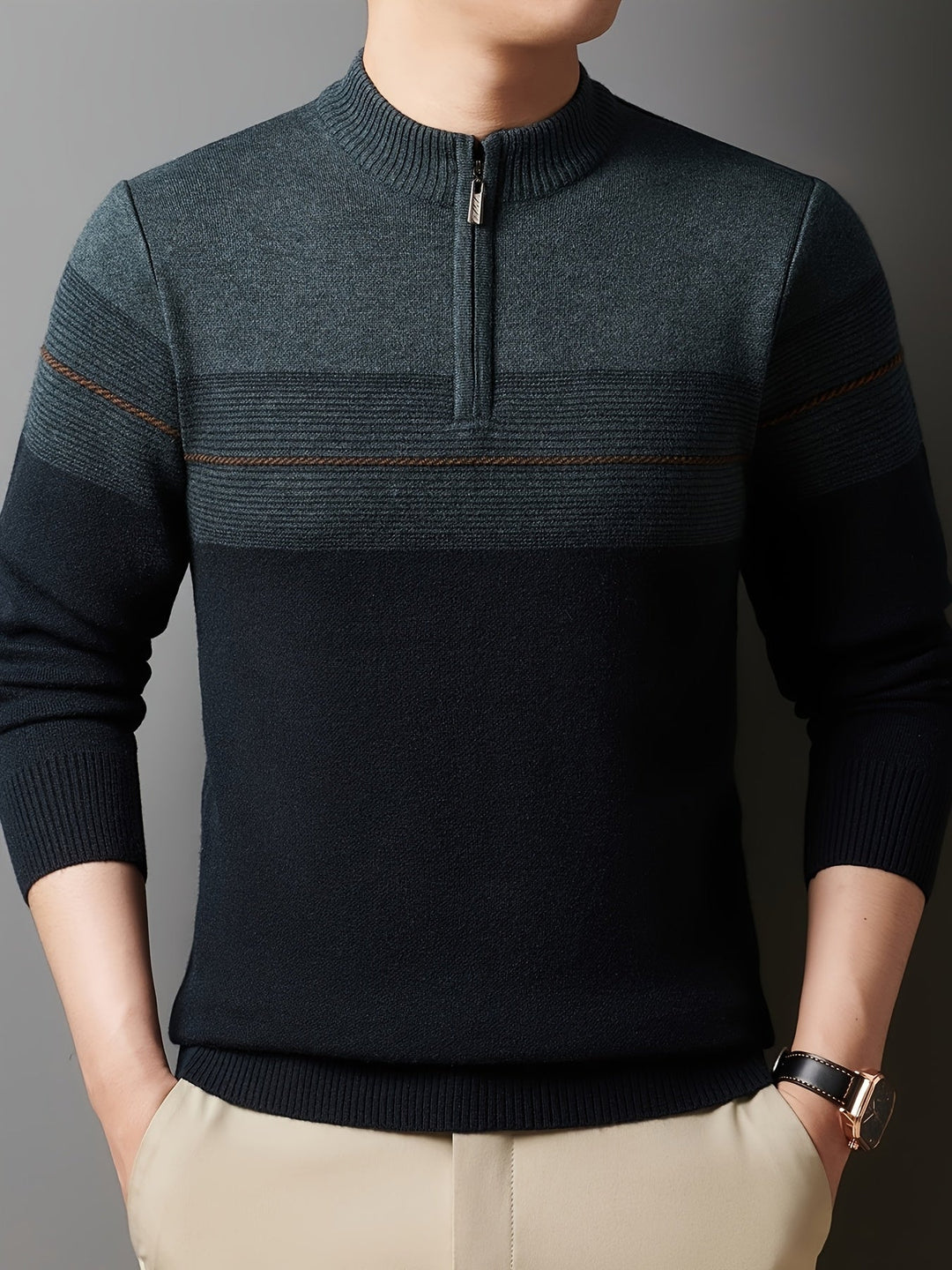 Men's Classic Zip-Neck Sweater