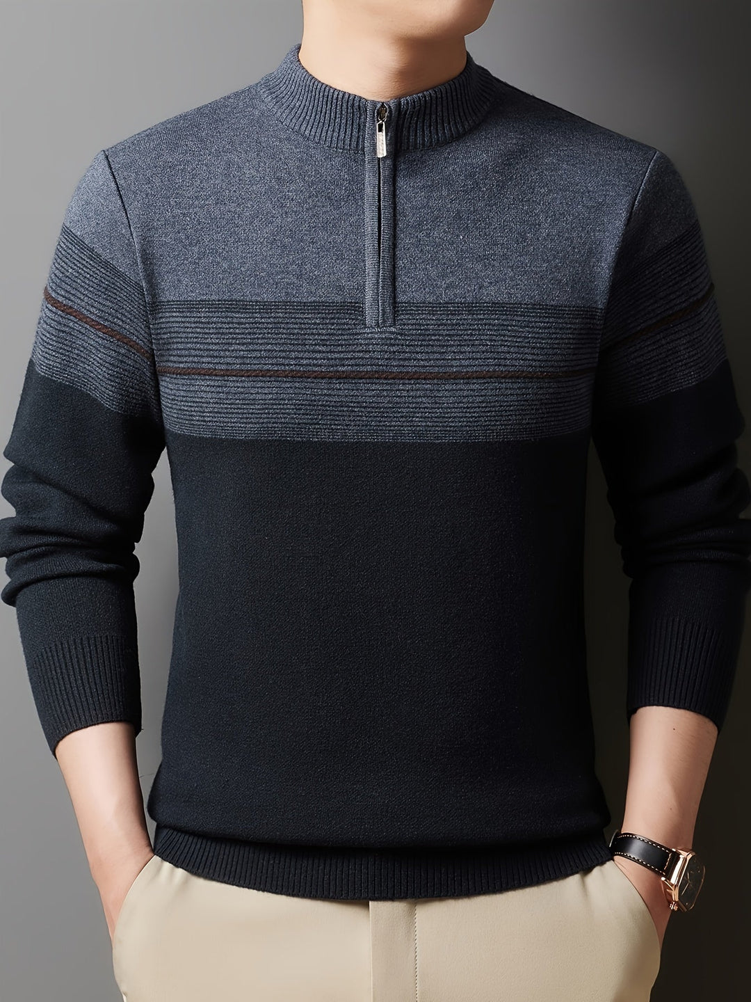 Men's Classic Zip-Neck Sweater