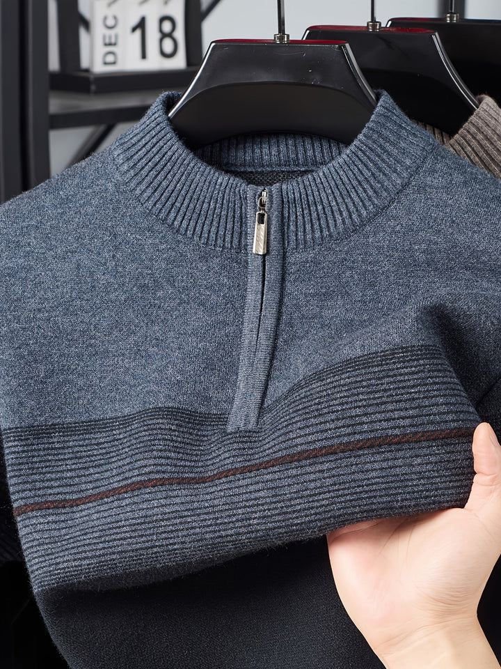 Men's Classic Zip-Neck Sweater