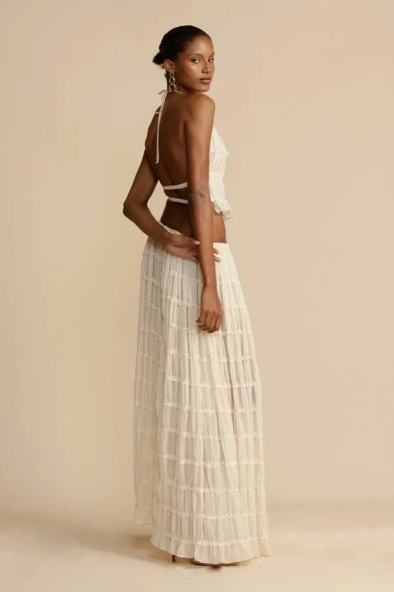 Women's Backless Top and Long Skirt Set - Chic Fashion Outfit-The Yellow Prime