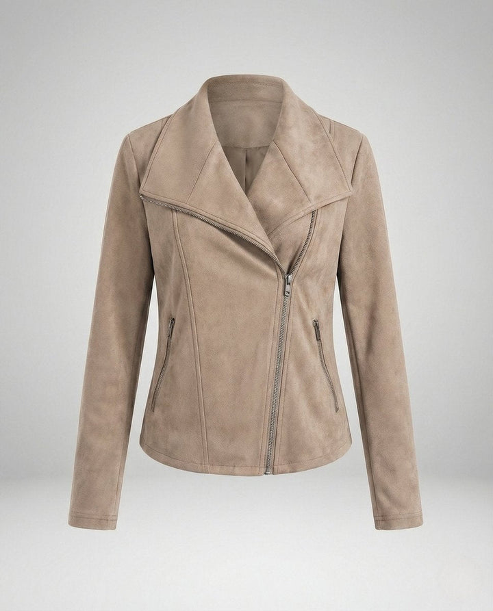 Women's Tailored Asymmetric-Zip Faux Suede Biker Jacket