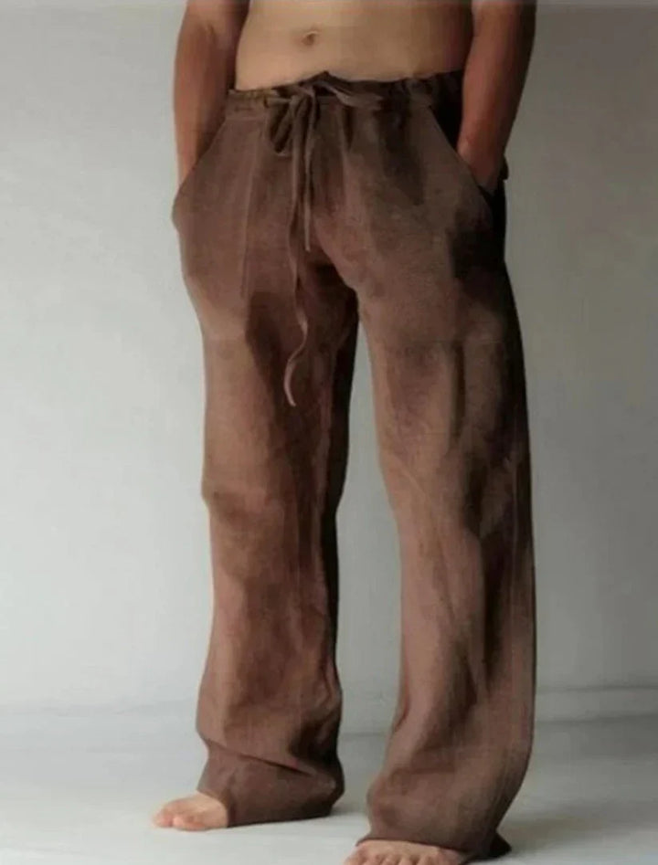 Men's Lightweight Linen Trousers for Spring and Autumn-The Yellow Prime