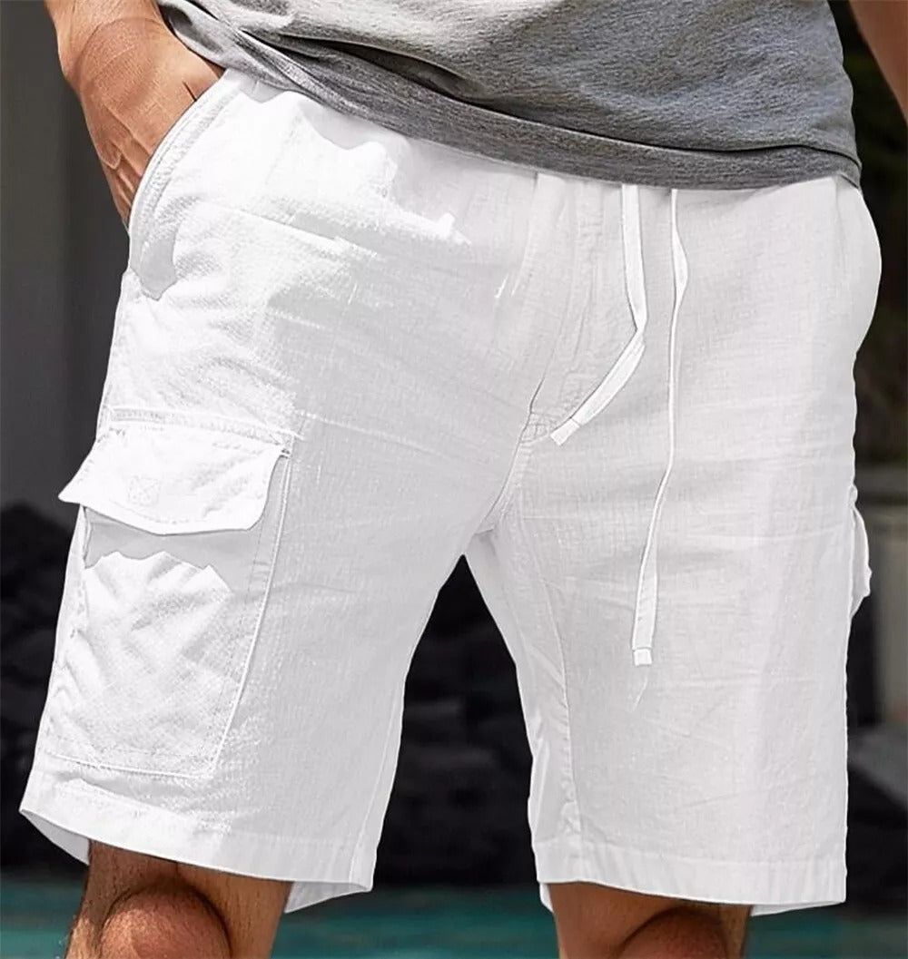 Stylish and Comfortable Linen Cargo Shorts for Men-The Yellow Prime