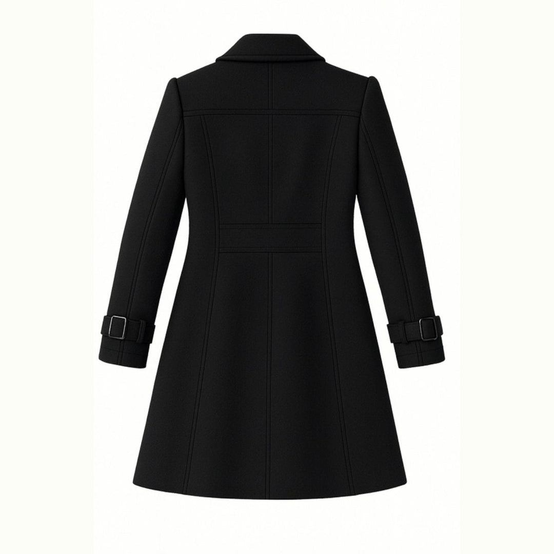 Minimalistisk trenchcoat med skårat slag och utsvängd passform för kvinnor