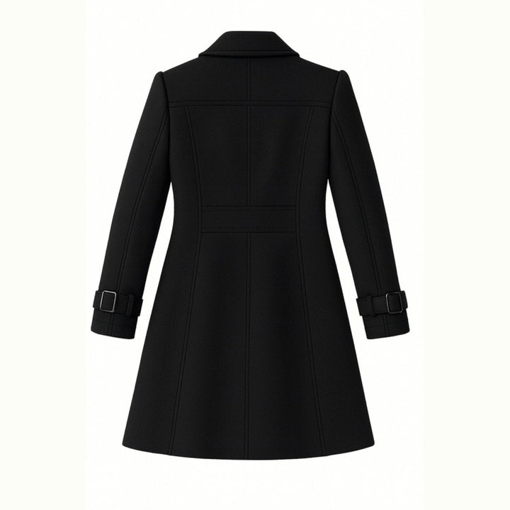Minimalistisk trenchcoat med skårat slag och utsvängd passform för kvinnor