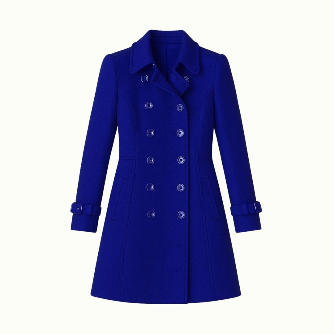 Minimalistisk trenchcoat med skårat slag och utsvängd passform för kvinnor