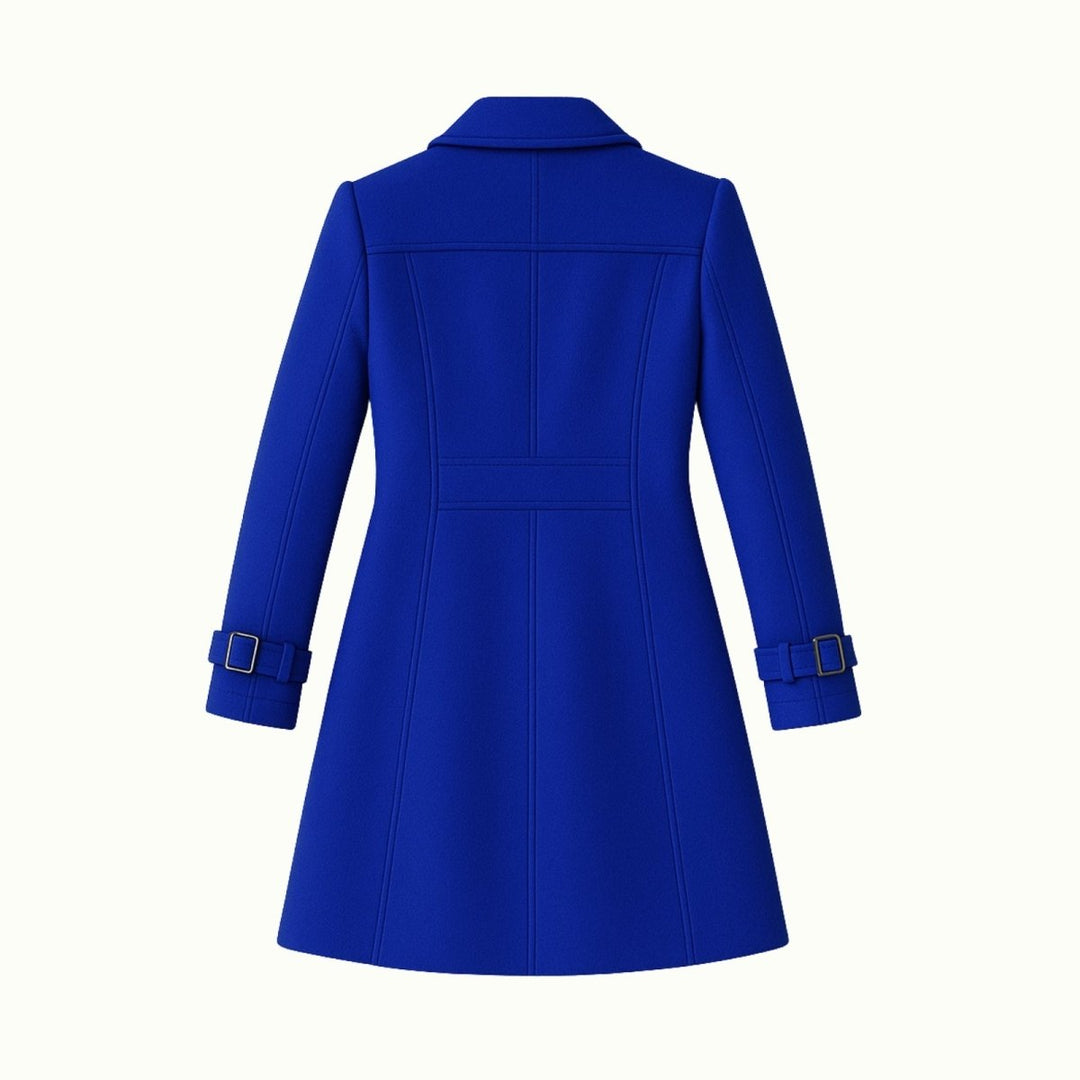 Minimalistisk trenchcoat med skårat slag och utsvängd passform för kvinnor