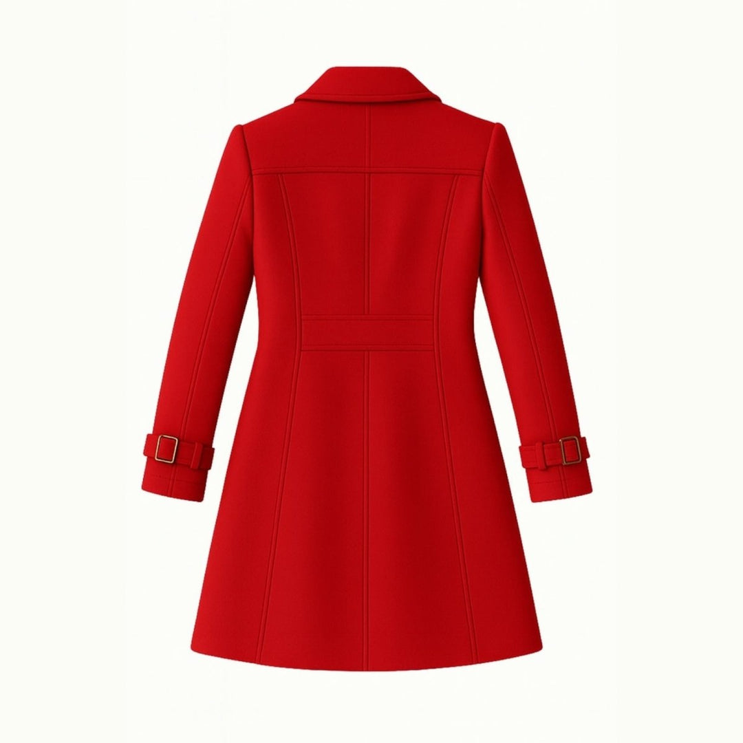 Minimalistisk trenchcoat med skårat slag och utsvängd passform för kvinnor