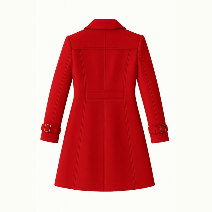 Minimalistisk trenchcoat med skårat slag och utsvängd passform för kvinnor