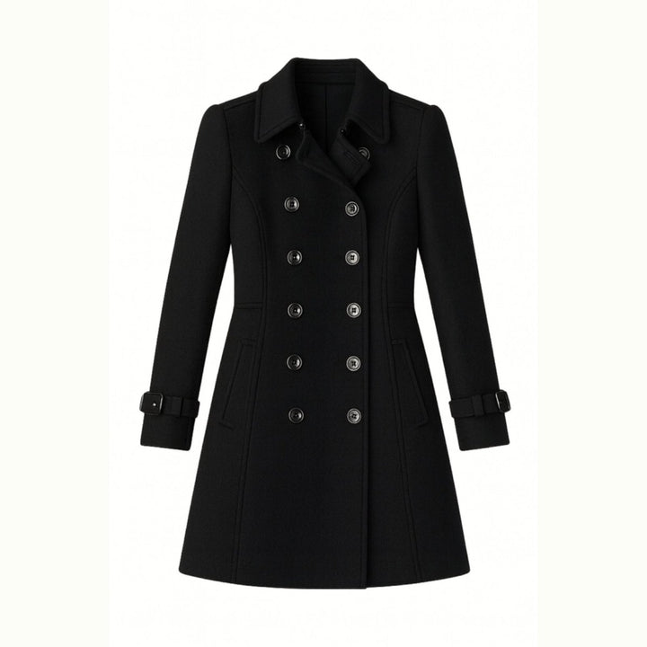 Minimalistisk trenchcoat med skårat slag och utsvängd passform för kvinnor