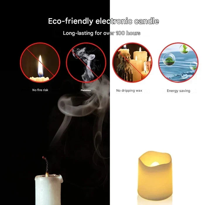 Velas LED sin llama de Halloween con luz blanca cálida, juego de 24