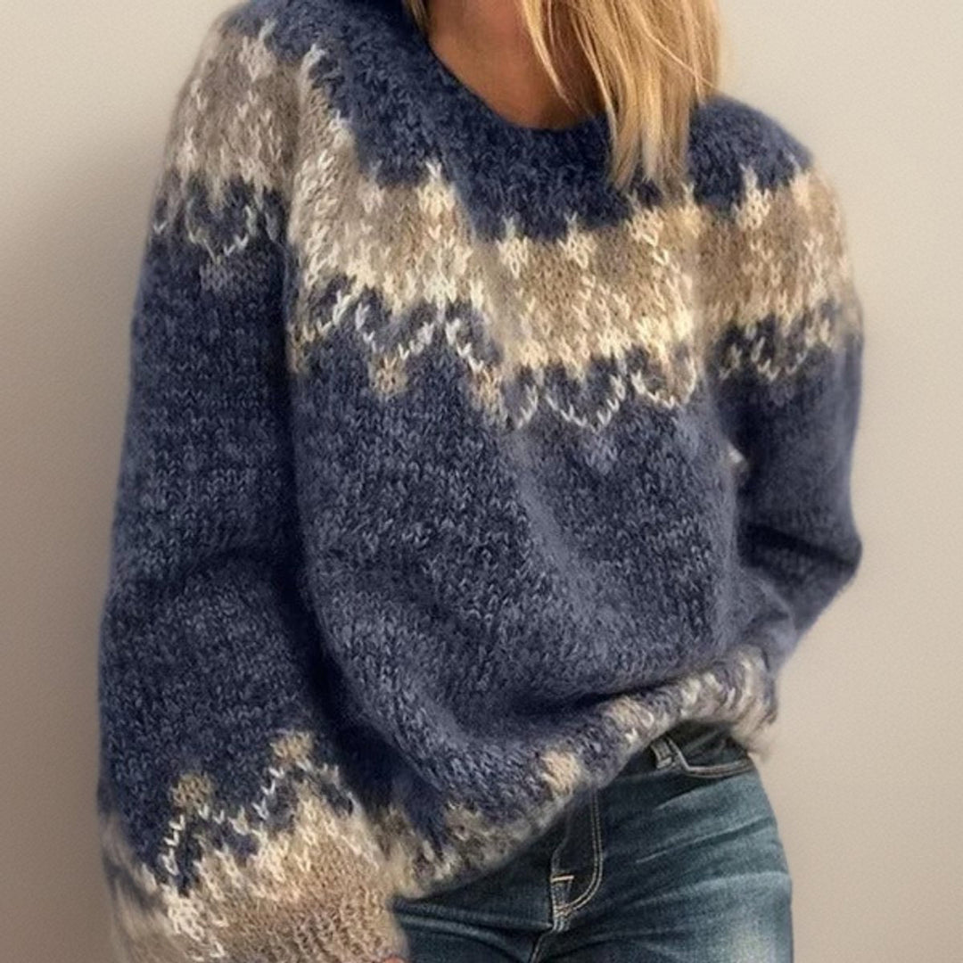 Women's Classic Fair Isle Jacquard Pullover Sweater