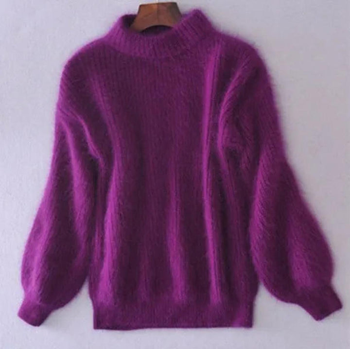 Maglione classico da donna a collo alto