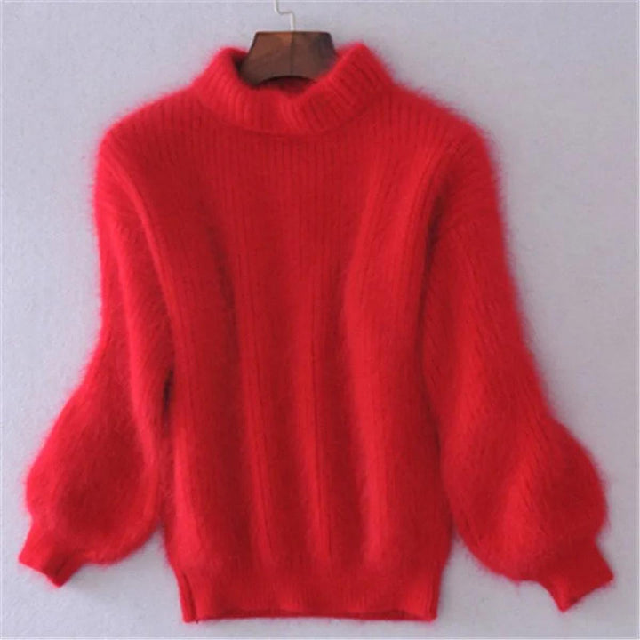 Maglione classico da donna a collo alto
