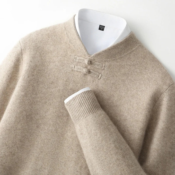 Men's Wool Pullover with Toggle Closure