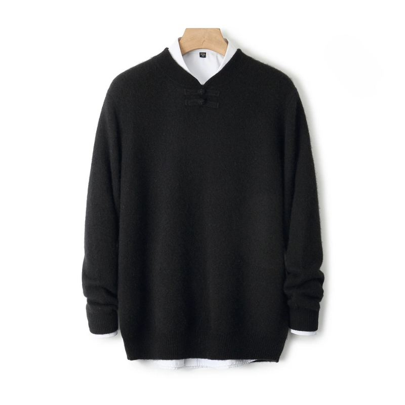 Men's Wool Pullover with Toggle Closure