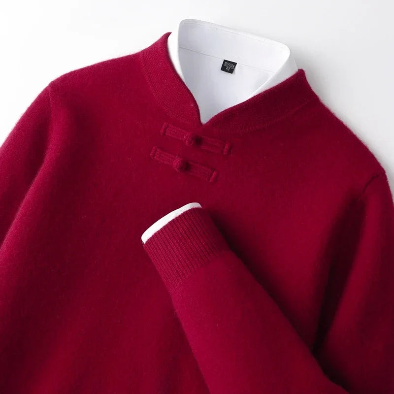 Men's Wool Pullover with Toggle Closure