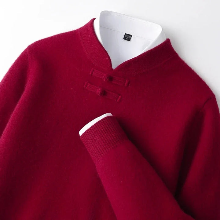Men's Wool Pullover with Toggle Closure