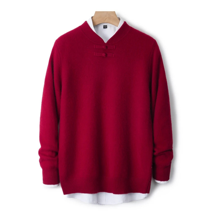 Men's Wool Pullover with Toggle Closure