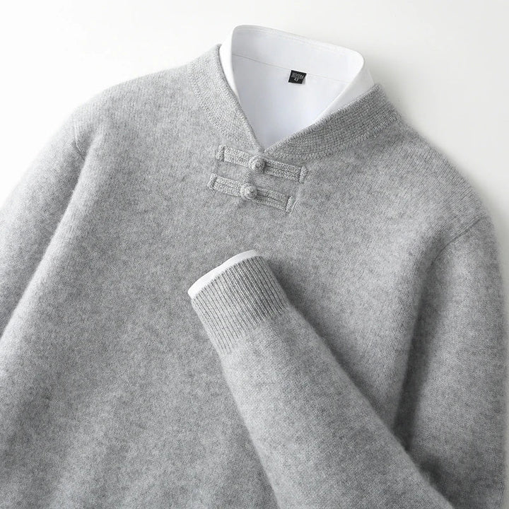 Men's Wool Pullover with Toggle Closure