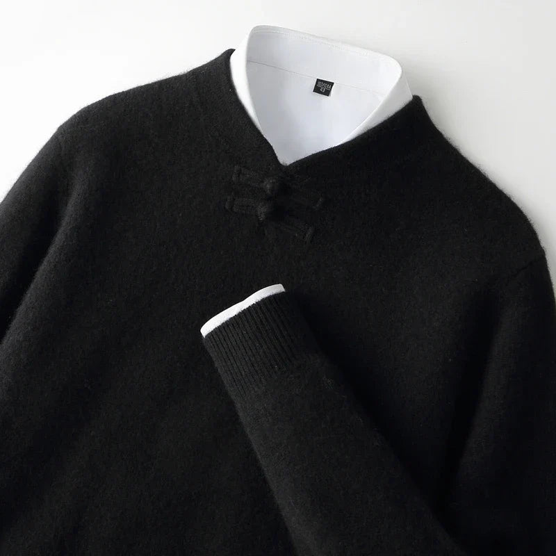 Men's Wool Pullover with Toggle Closure