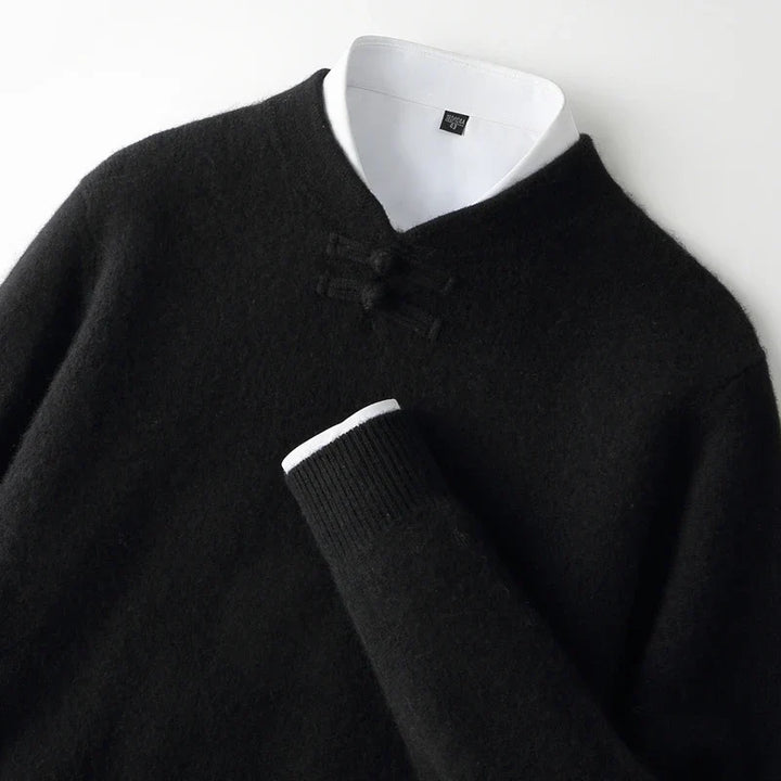 Men's Wool Pullover with Toggle Closure