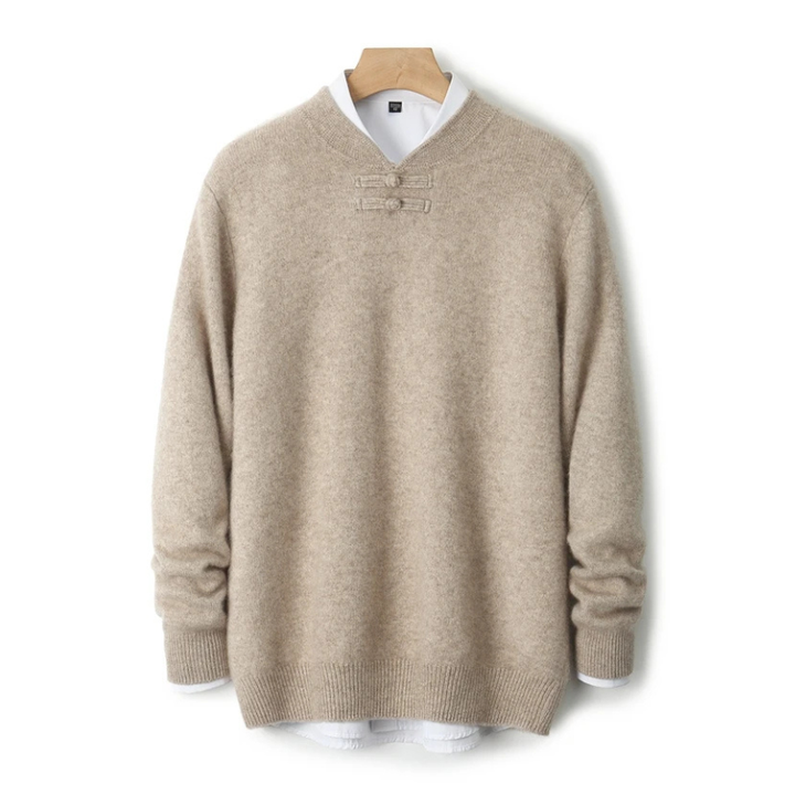 Men's Wool Pullover with Toggle Closure