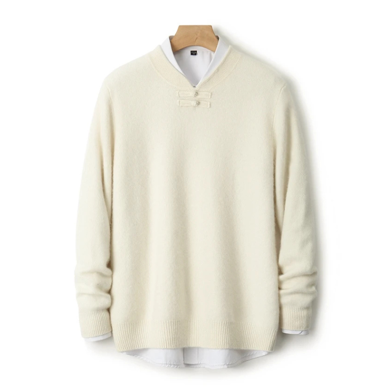 Men's Wool Pullover with Toggle Closure