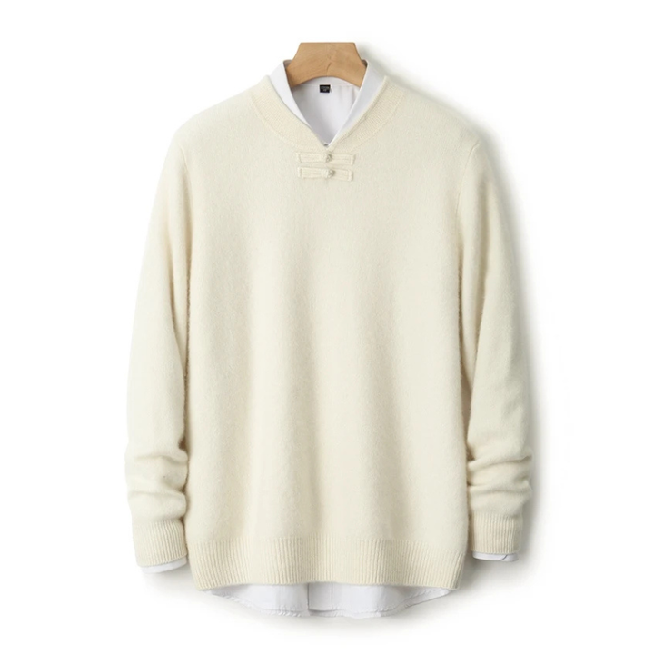 Men's Wool Pullover with Toggle Closure