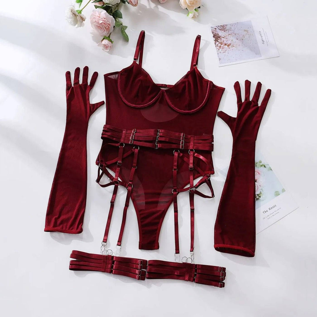 Women's Elegant Lace Bodysuit Lingerie Set - Sexy & Alluring-The Yellow Prime