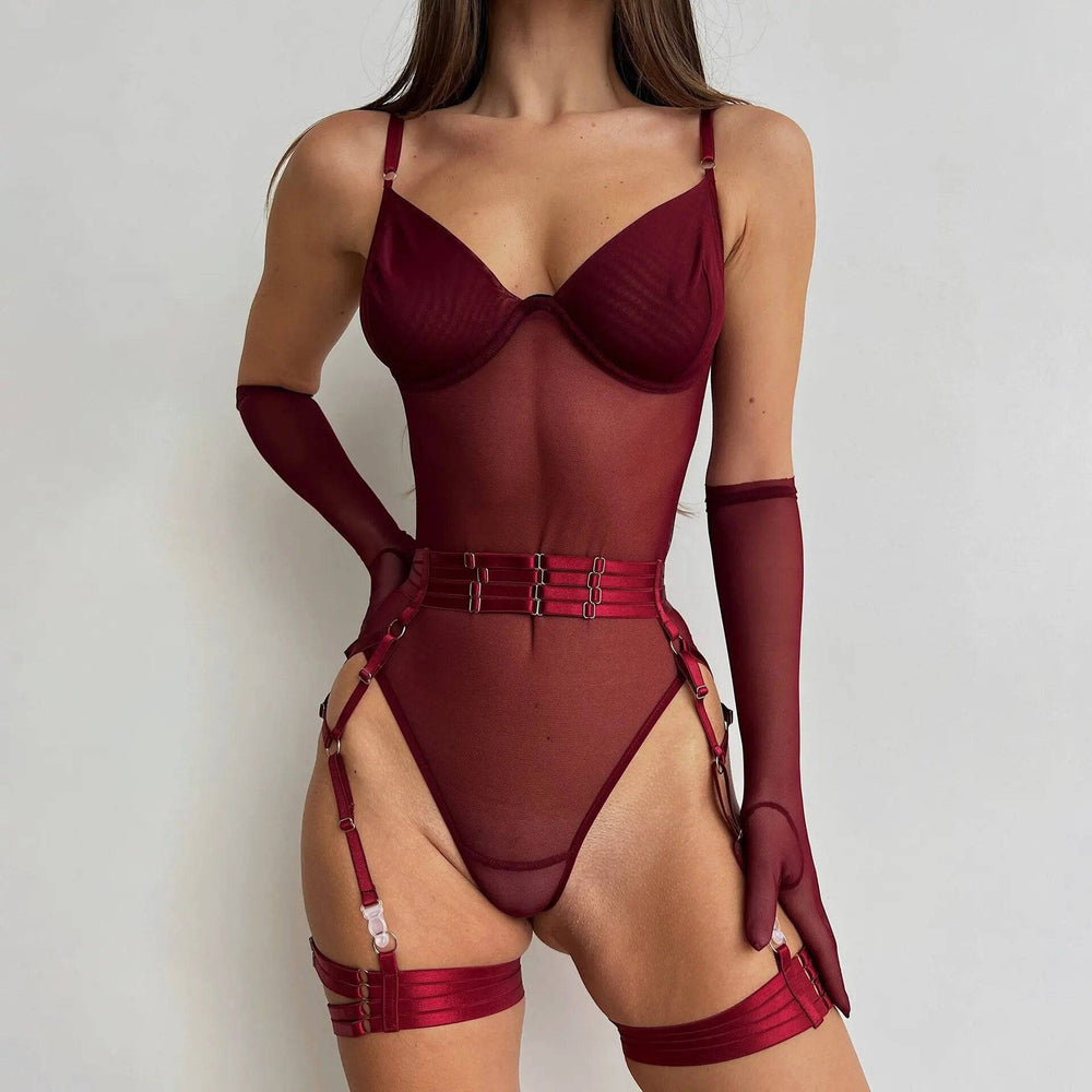 Women's Elegant Lace Bodysuit Lingerie Set - Sexy & Alluring-The Yellow Prime