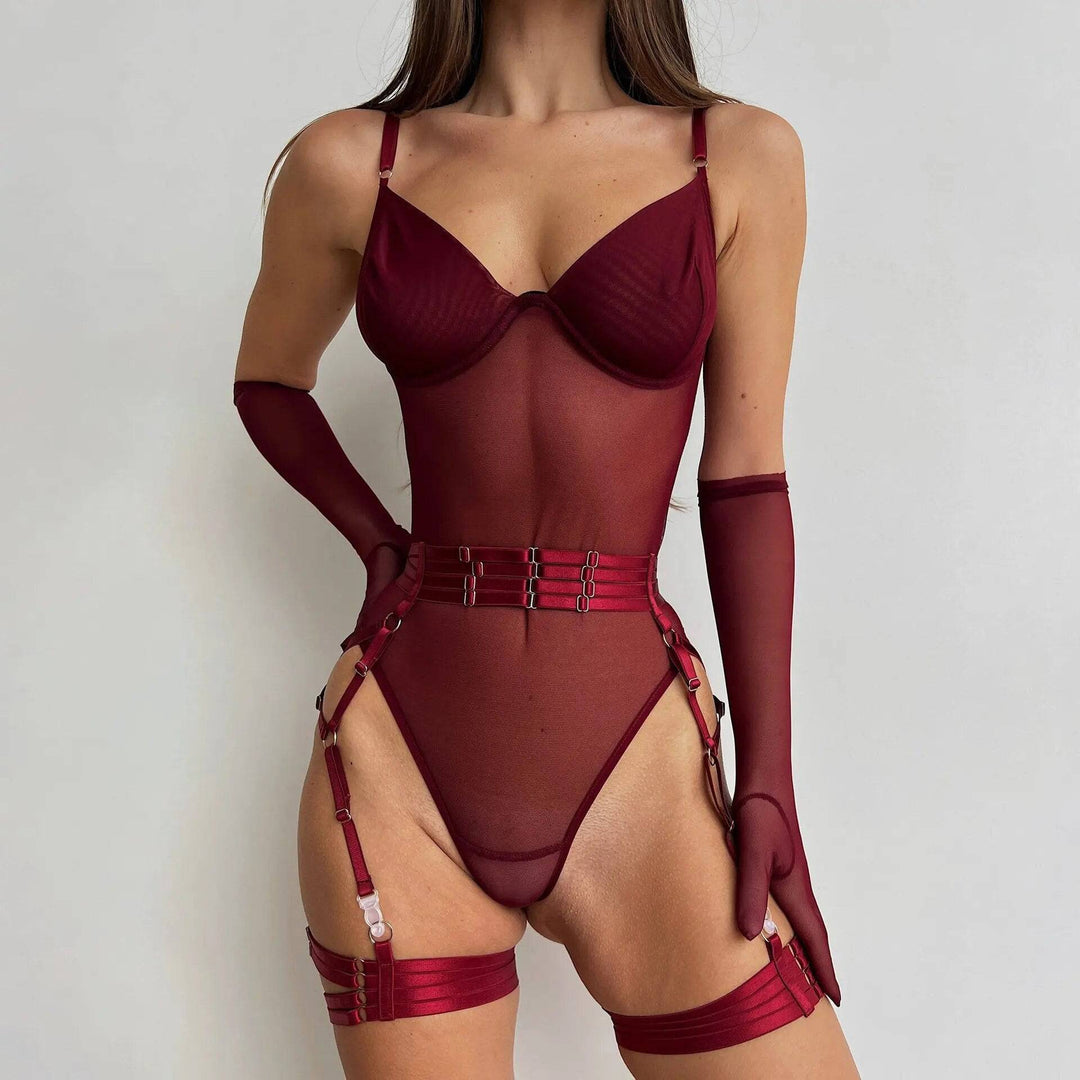 Women's Elegant Lace Bodysuit Lingerie Set - Sexy & Alluring-The Yellow Prime