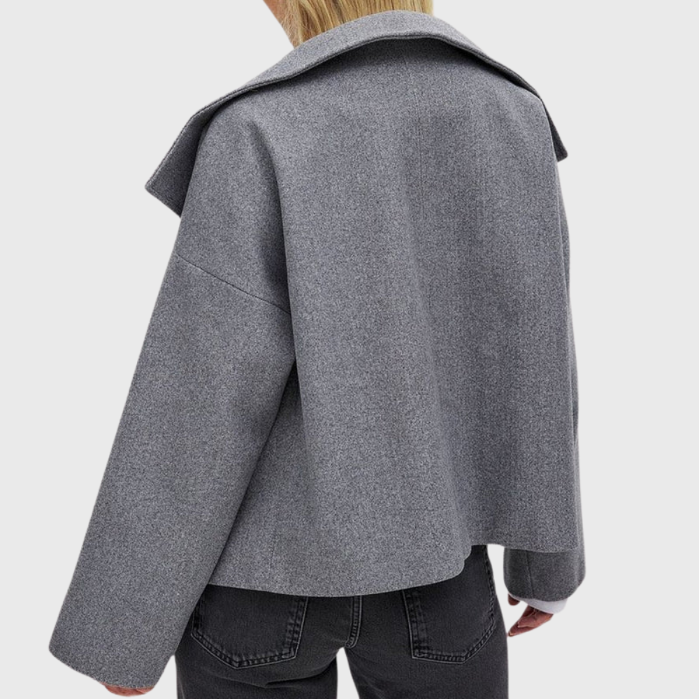 Manteau oversize croisé aux lignes sculptées pour femme