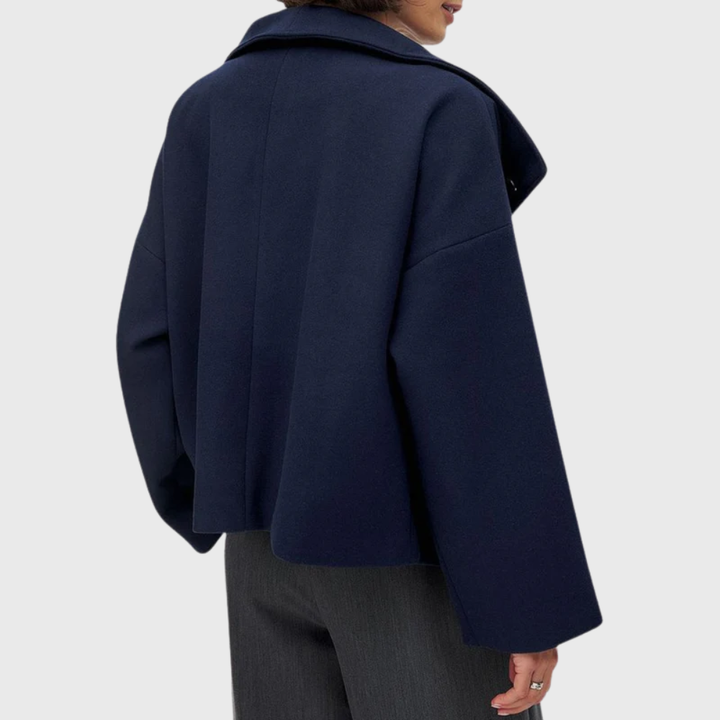 Manteau oversize croisé aux lignes sculptées pour femme