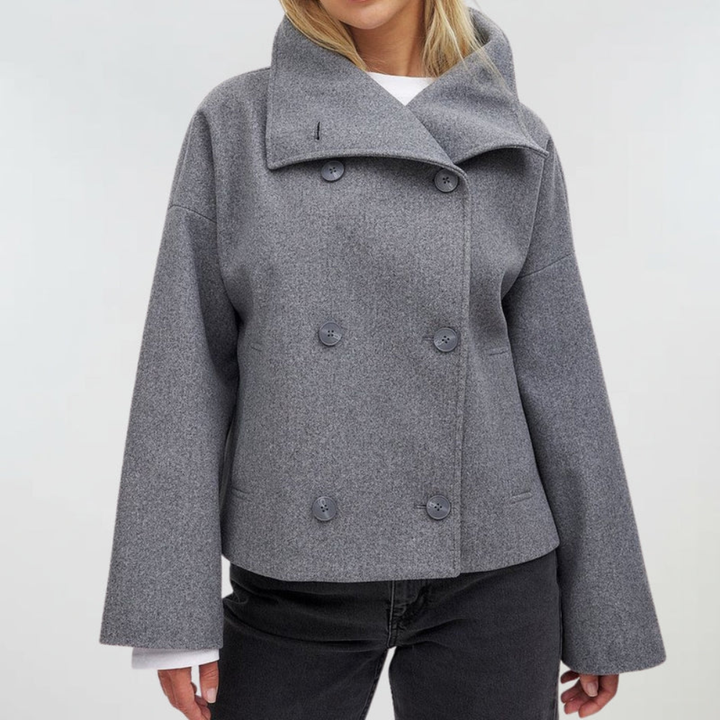 Manteau oversize croisé aux lignes sculptées pour femme