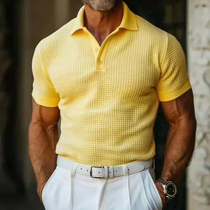 James | Men's Stylish Timeless Button-Down Summer Polo-The Yellow Prime