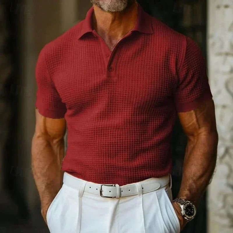 James | Men's Stylish Timeless Button-Down Summer Polo-The Yellow Prime
