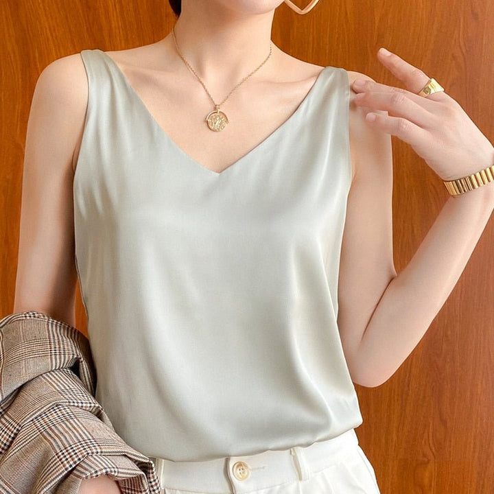 Women's Soft Silk Tank Top for Ultimate Comfort-The Yellow Prime