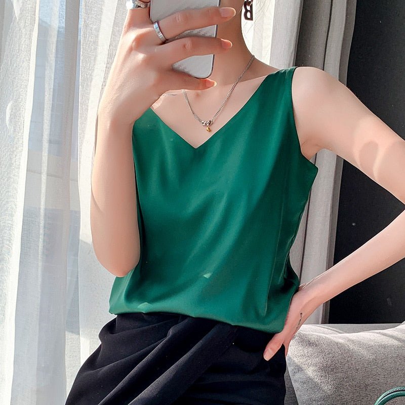 Women's Soft Silk Tank Top for Ultimate Comfort-The Yellow Prime