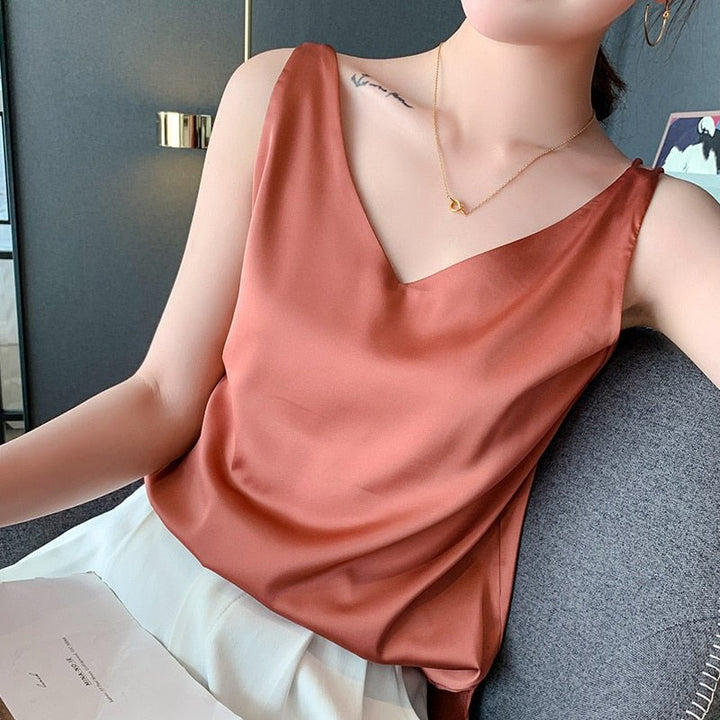 Women's Soft Silk Tank Top for Ultimate Comfort-The Yellow Prime