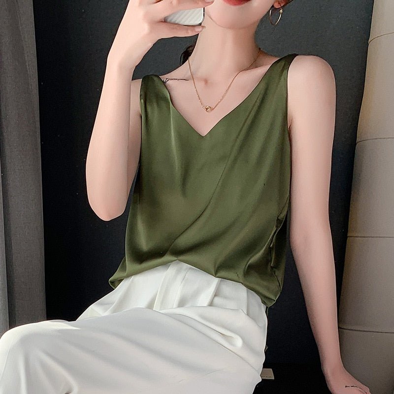 Women's Soft Silk Tank Top for Ultimate Comfort-The Yellow Prime