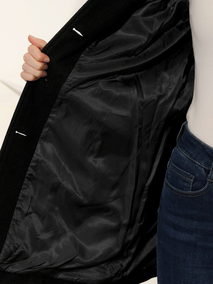 Gabardina editorial cintada e evasé com lapela dentada para mulher