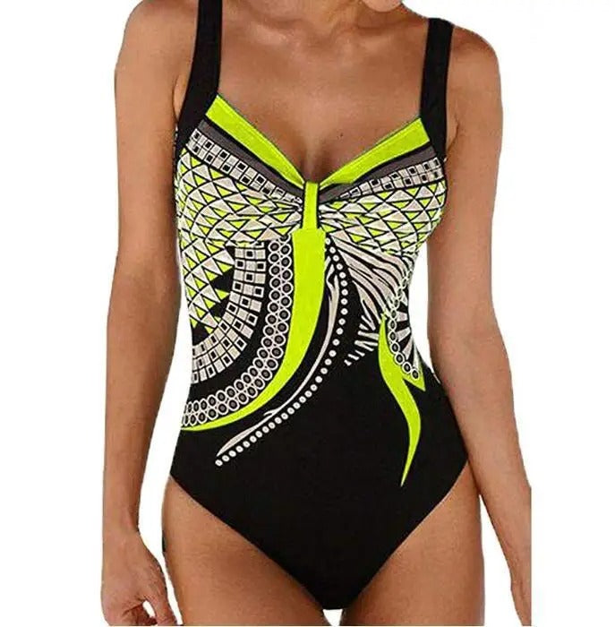 Women's Floral Printed Swimsuit-The Yellow Prime