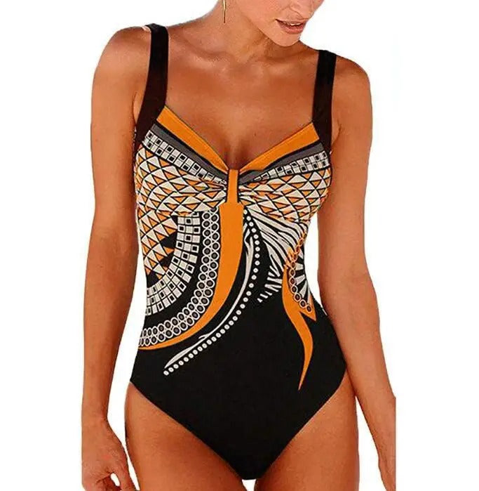 Women's Floral Printed Swimsuit-The Yellow Prime