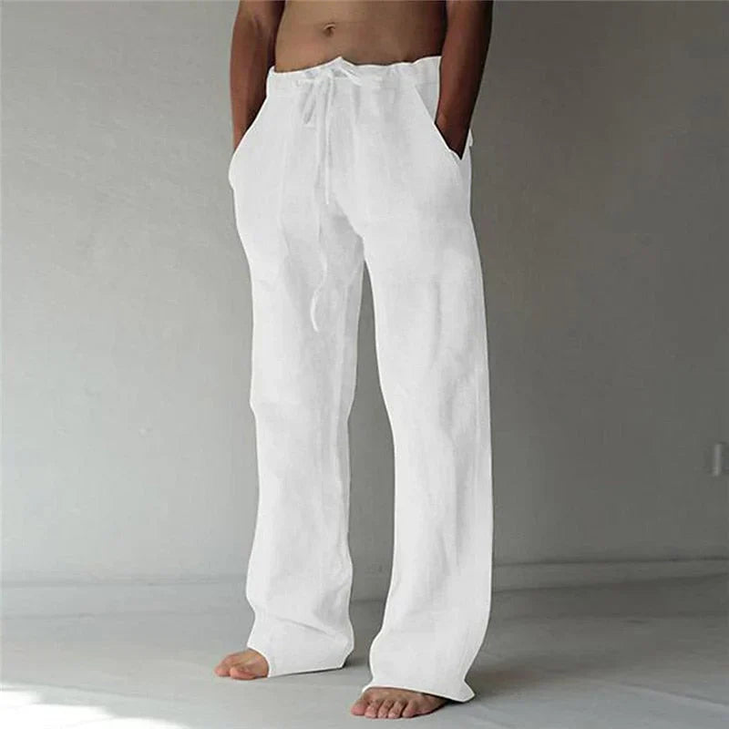 Men's Lightweight Linen Trousers for Spring and Autumn-The Yellow Prime